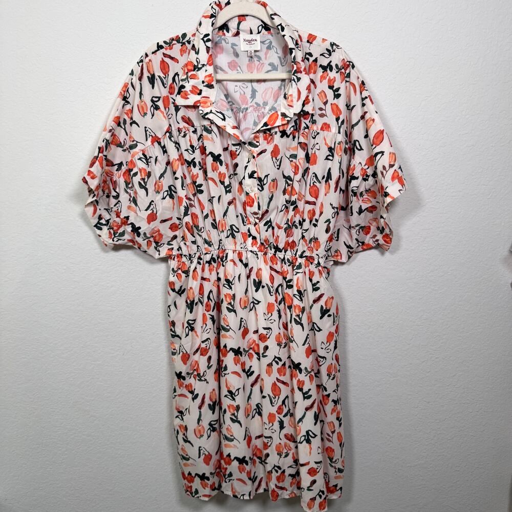 Hayden LA Womens Dress Size 1XL Tulip Floral Summer Orange